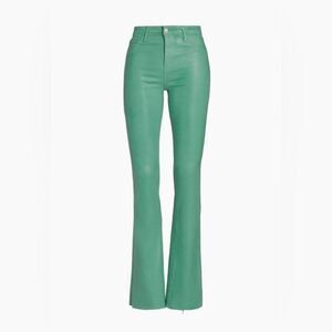 L’AGENCE Ruth Coated Green Jasper Teal Bootcut Jeans 24 NWT
